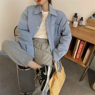 Long Sleeve Plain Shirt Light Blue - One Size