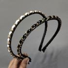 Faux Leather Alloy Chain Headband