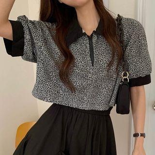 Leopard Short-sleeve Polo Shirt