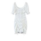 Short-sleeve Drawstring Bodycon Dress