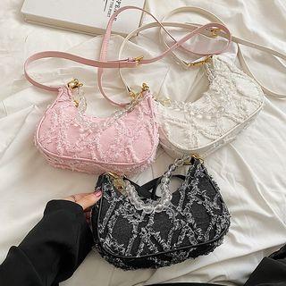 Beaded Fringed Trim Crossbody Bag