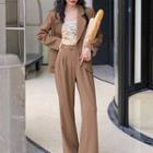 Open-front Blazer / Wide Leg Dress Pants