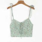 Cropped Floral Print Camisole Top