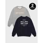 Set Of 2: Rola Bear Sweatshirt Gray - One Size / Navy Blue - One Size