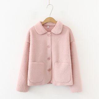 Faux-fur Button-up Jacket