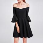 Bell-sleeve Off-shoulder A-line Dress