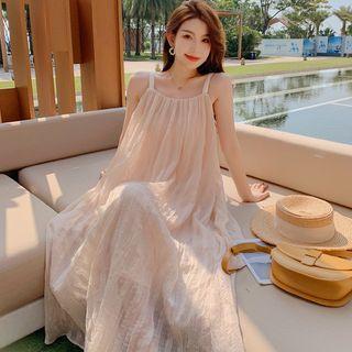 Wide Strap Shirred Sundress