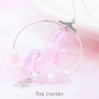 Faux Pearl Unicorn Dangle Earring