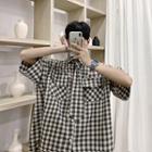 Set: Checked Shirt & Tie + Shorts