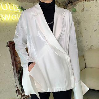 Flared-sleeve Open Front Blazer