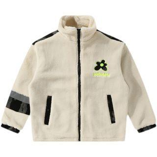Long Sleeve Fleece Flower Jacket
