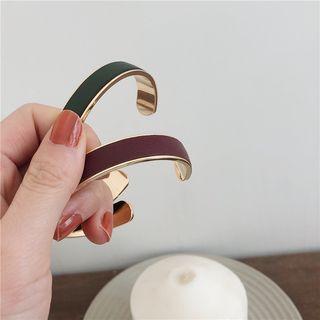Faux Leather Open Bangle