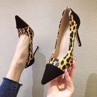 Leopard Print Lace-up Platform Block Heel Short Boots