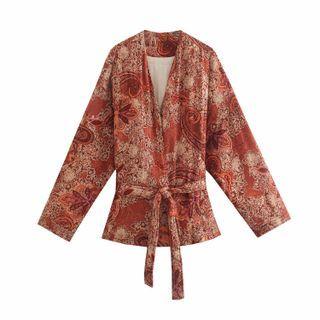 Print Sashed Jacket