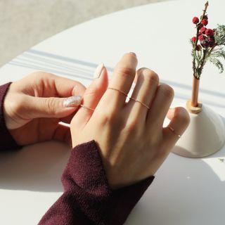 Set Of 4: Slim Stacking Ring Rose Gold - One Size