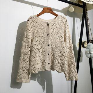 Croche Cut-out Knit Top
