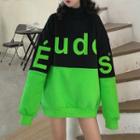 Oversized Lettering Pocketed Hoodie