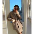 Checked Set: Jacket + Skirt(3 Lengths)