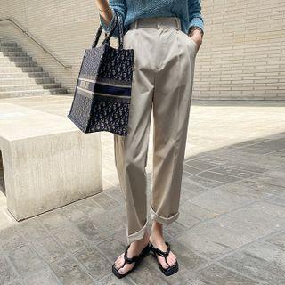 Buckled Baggy Chino Pants