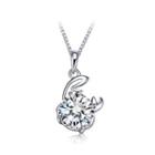925 Sterling Silver Twelve Horoscope Cancer Pendant With White Cubic Zircon And Necklace