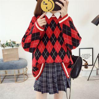 Argyle Oversized Sweater