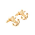 Fashionable Simple Plated Gold Anchor Cufflinks Golden - One Size