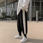 Fleece-lined Contrast Trim Sweatpants