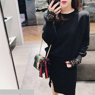 Lace-cuff Sweater