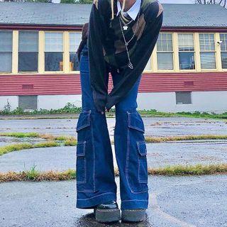Bell Bottom Cargo Jeans