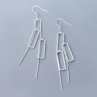 925 Sterling Silver Rectangle Drop Earring S925 Silver - Silver - One Size
