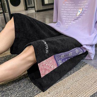 Paisley Print Panel Loose Fit Shorts