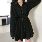 Belted Shirtdress Black - One Size
