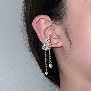 Faux Pearl Ear Cuff 1 Pc - Faux Pearl Ear Cuff - Silver - One Size