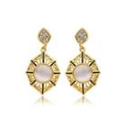 Retro Fashion Hollow Out Gold Plated Cats Eye (non-natural) Earrings  - One Size