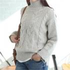 Turtle-neck Cable Sweater