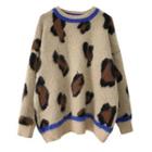 Leopard Sweater Almond - One Size