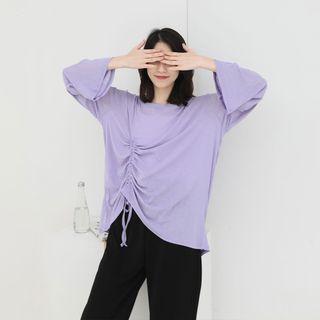 Lace Up Long-sleeved Knit Top