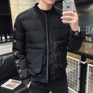 Striped Zip Padded Coat