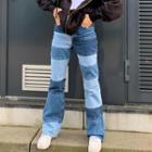 Two-tone Straight-leg Jeans