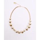 Metallic-pebble Chain Necklace Gold - One Size