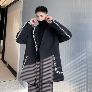 Houndstooth Trim Blazer