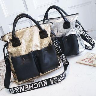Lettering Strap Carryall Bag