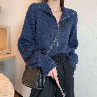 Half-zip Ribbed Sweater