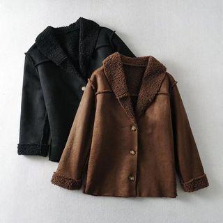 Suede Single Breasted Coat