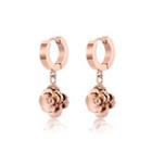 Fashion And Elegant Plated Rose Gold Camellia 316l Stainless Steel Earrings Rose Gold - One Size