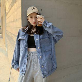 Denim Oversized Jacket Blue - One Size