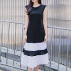 Sleeveless Color-block Long Dress