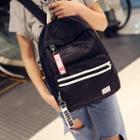 Striped Nylon Backpack Black - One Size