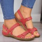 Adhesive Strap Wedge Heel Sandals