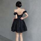 Off-shoulder Plain Mini Corset Dress